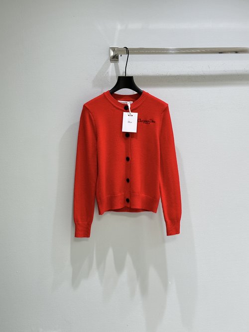 Dior Stylish Knit Open - front Cardigan with Embroidery Logo