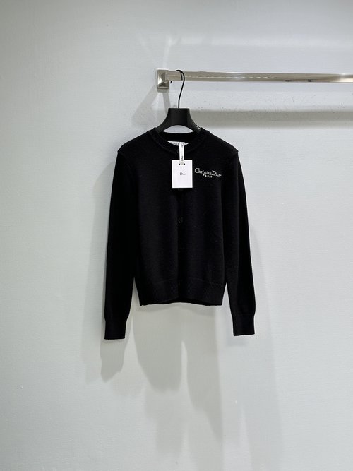 Dior Stylish Knit Open - front Cardigan with Embroidery Logo