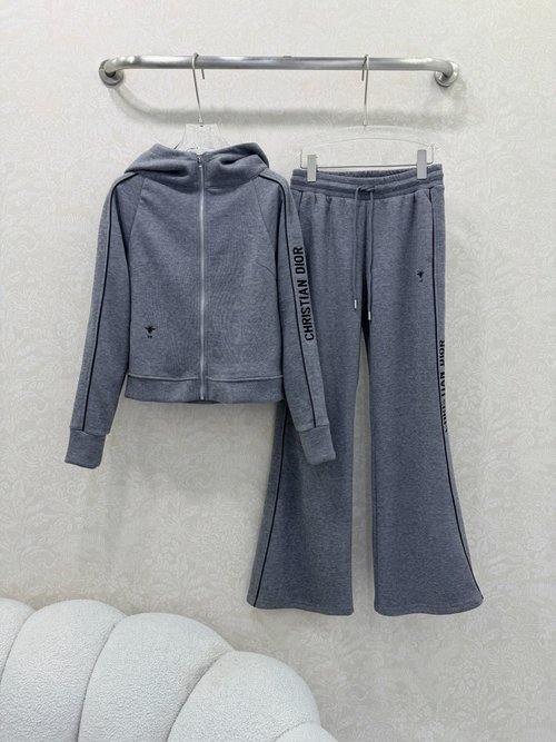 Dior Casual Sports Suit with Wool Fabric and Embroidery