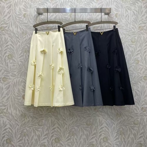 Loewe Three-color Flower-decorated Suit Fabric Skirt