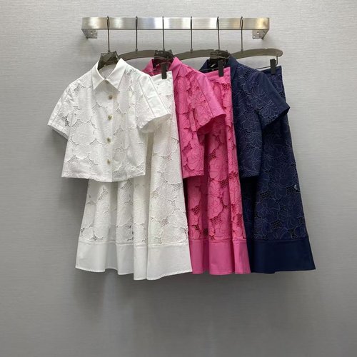 Dior Three-color Embroidered Cotton Suit