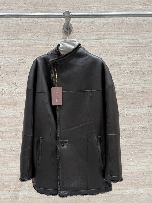 Loewe Reversible Sheepskin Moto Fur Coat, Loose-Fitting and Versatile