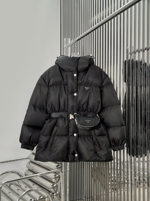 Prada Practical PR Design: Recycled Nylon Waistpack Down Jacket