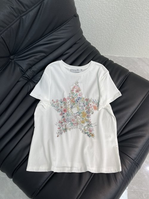 Dior Exquisite Starflower Print High-End T-Shirt