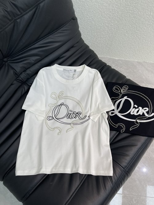 Dior Sleeveless T-Shirt with Beaded Logo, Elegant