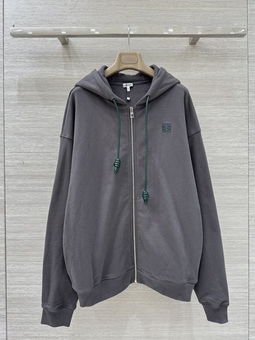 Loewe Exclusive Launch: Logo Embroidery Zip Hoodie for Versatile Wear