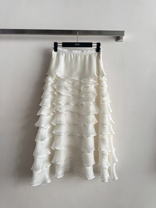 Dior Layered Tulle Skirt with Silk Blend for a Princess-like Look