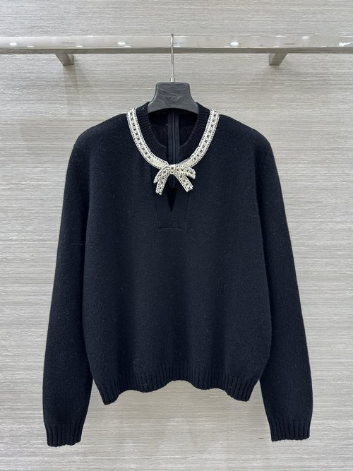 Valentino Elegant Blouse with Sequined Embroidery and Pearl Accents, Luxury and Softness