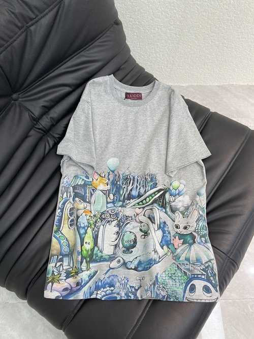 Gucci Unique Cotton Short-Sleeve T-Shirt from Bunny Collaboration