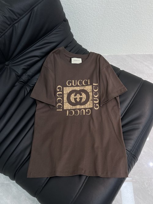 Gucci Daily Cotton Short-Sleeve T-Shirt with Double G Print