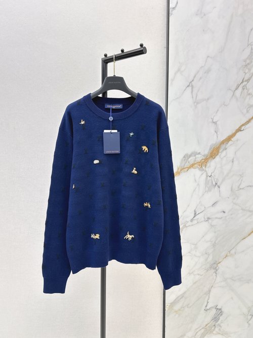 Louis Vuitton High - end Style Ski Series Monogram Jacquard Sweater