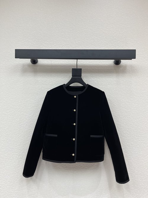 Dior French-Style Velvet Suit Jacket with Rhinestone CD Buttons