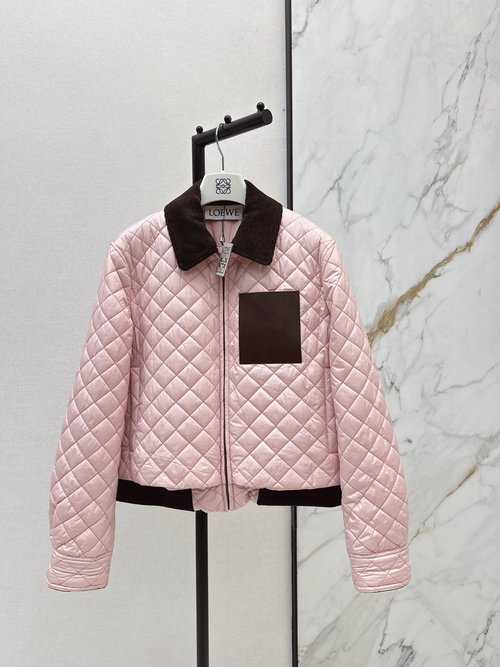 Loewe Lightweight and Warm Corduroy Collar Quilted Cotton Jacket