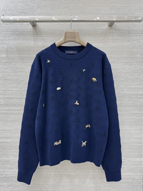 Louis Vuitton Exclusive Embroidered Knit Top, Loose Fit and Stylish