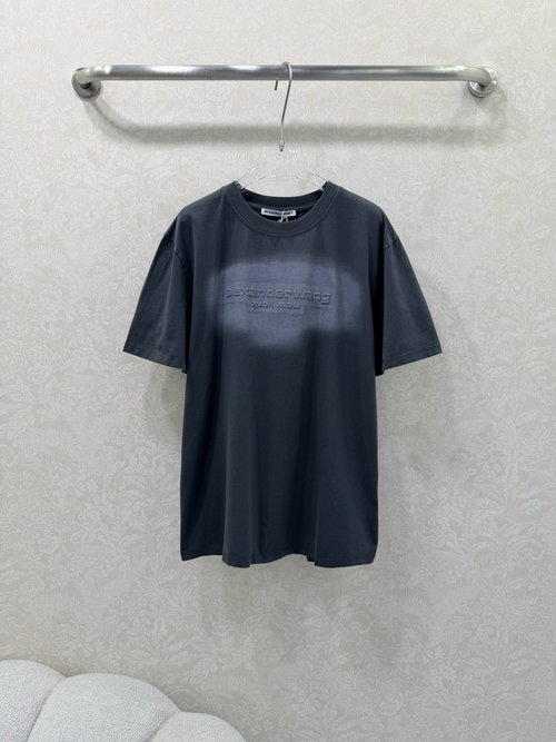 Alexander Wang Cotton Short Sleeve T-Shirt with 3D Tie-Dye Logo