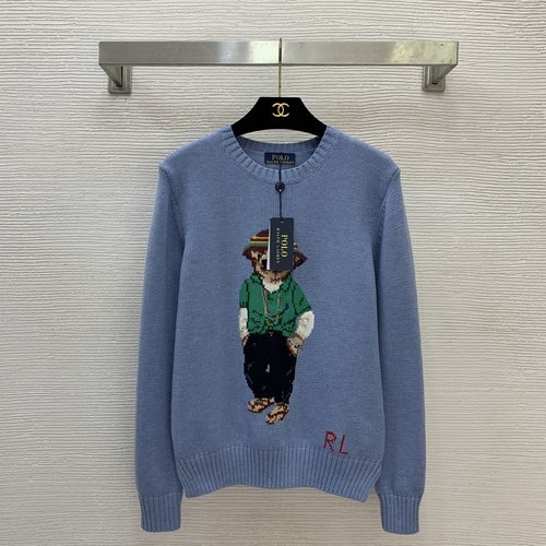 Polo Ralph Lauren Rainbow Fisherman Hat and Bear Knit Sweater