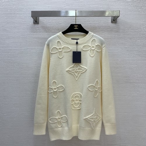 Louis Vuitton High-end Customized Four-leaf Flower Knit Sweater
