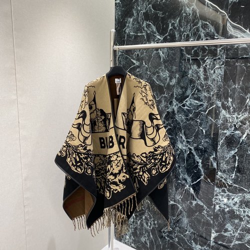 Burberry Warhorse Cloak Double - sided Jacquard Shawl, Classic and Refined