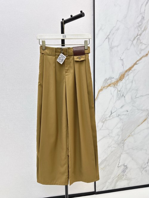 Loewe High-Class Stylish Double-Pleated Tailored Straight-Leg Trousers