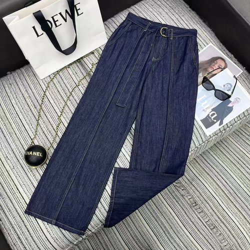 Loewe Classic Fashionable Denim Wide-leg Pants for Diverse Styles