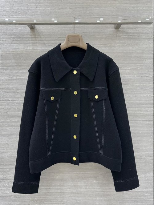 Louis Vuitton Sophisticated Cashmere Cardigan with Contrast Stitching