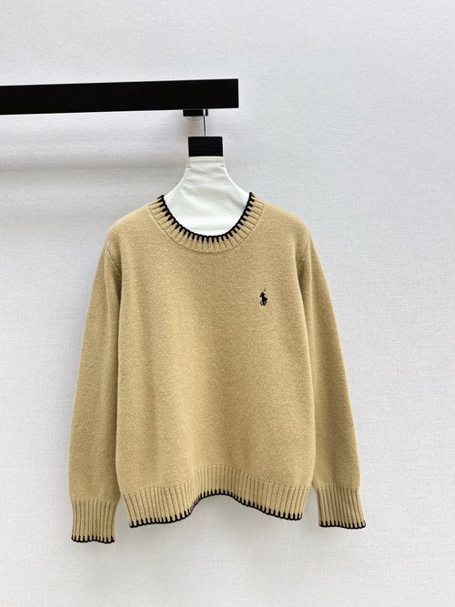 Polo Ralph Lauren Exclusive Spring Round Neck Sweater with Colorful Design and Embroidery