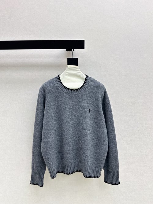 Polo Ralph Lauren Exclusive Spring Round Neck Sweater with Colorful Design and Embroidery