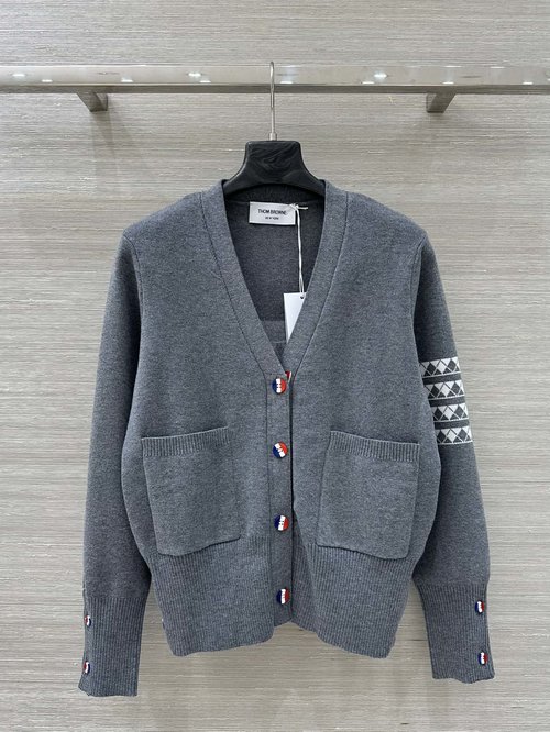 Thom Browne Exclusively Released Dog Jacquard Knit Cardigan with Classic Webbing
