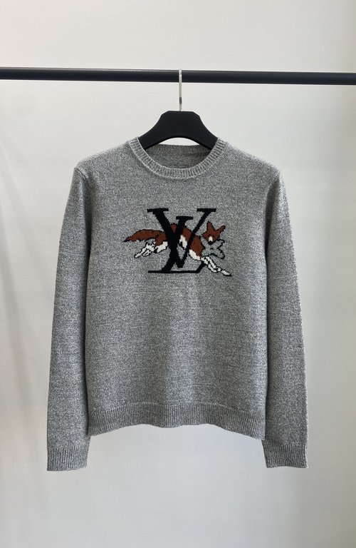 Louis Vuitton Customized Knit Sweater with Fox & Clover Pattern