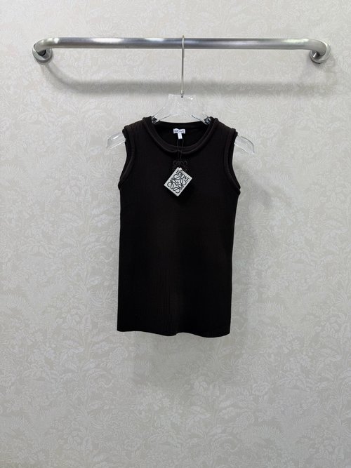 Loewe Comfortable and Stylish Embroidered Vest with Vertical Stripes and Logo