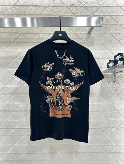 Louis Vuitton Round Neck Short - Sleeve with Logo Print