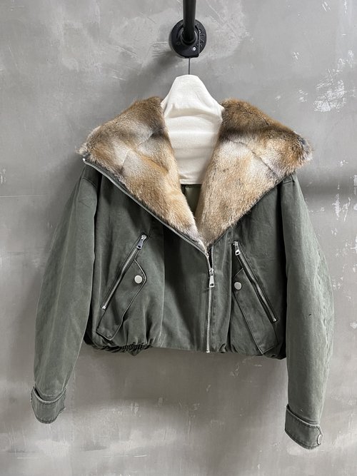 Prada High - quality Down Jacket with Cotton and Mink, Classic Design