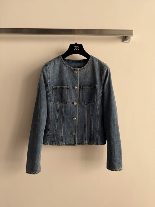 Chanel Classic Retro Style New Series Denim Coat