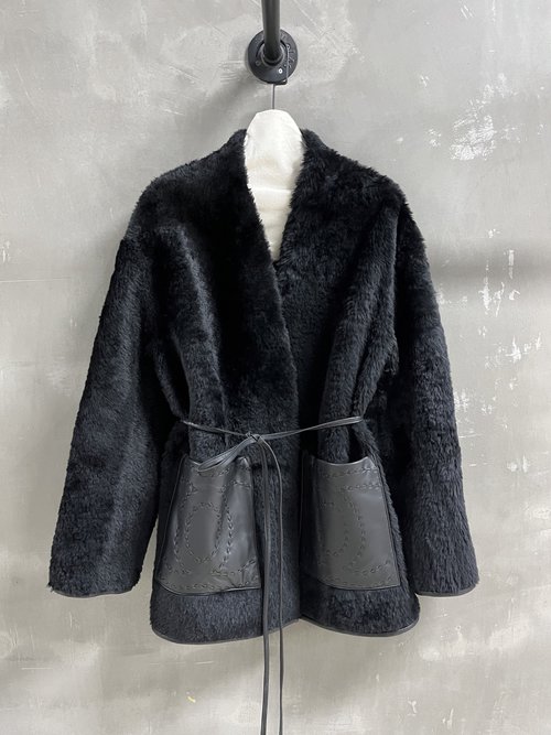Chanel Classic Imported Lagun Wool Fur Outerwear