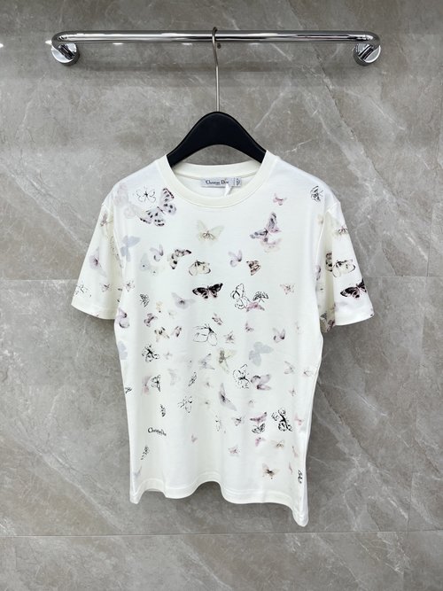Dior Printed Short-Sleeved T-Shirt, Stylish and Adaptable Look