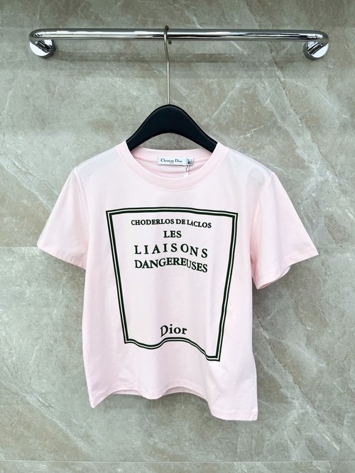 Dior Fluffy Short-Sleeved T-Shirt, Classic and Versatile Style
