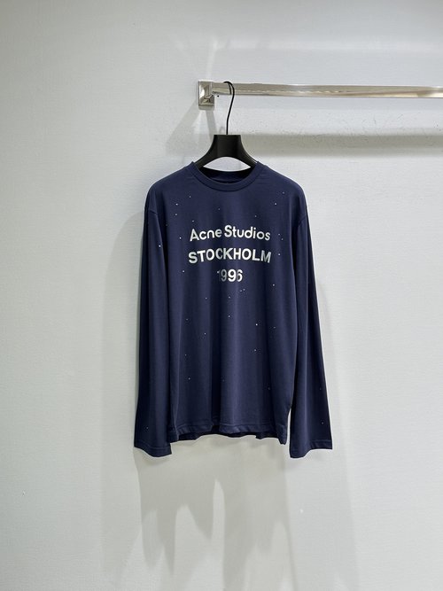 Dior Ripped Long-Sleeved Top with Studded and Golden Logo