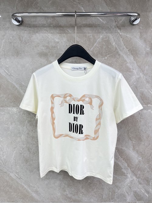Dior Exquisite Loose Flocked Short-Sleeve T-Shirt for Fashion Enthusiasts