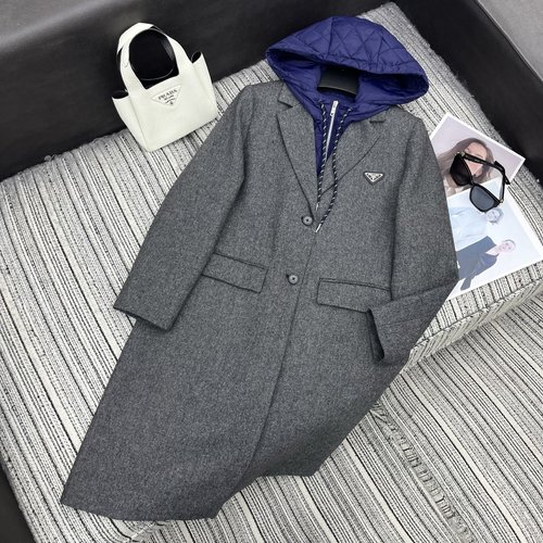 Prada Spring Collection: Color - Blocked Hooded Suit Jacket