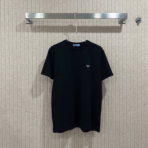 Prada Soft Cotton Triangle - logo T - shirt with Vintage Wash Finish