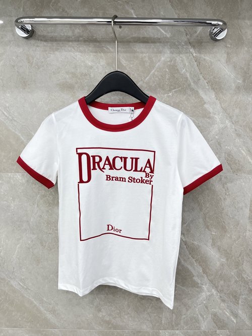 Dior Luxurious Flocked Short-Sleeved T-Shirt for Stylish Attire