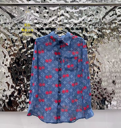 Louis Vuitton Micro-Sheer Shirt with Monogram Print and Fine Craftsmanship
