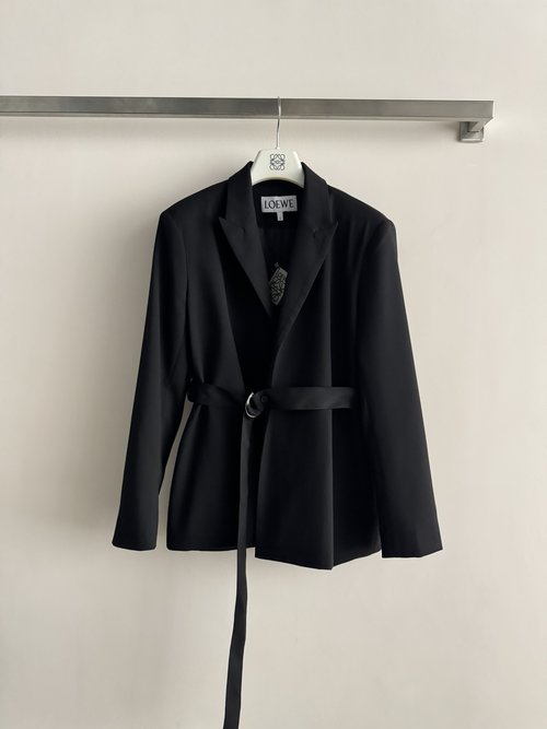 Loewe Tailored Blazer with Adjustable Waist Belt and Ring Buckle