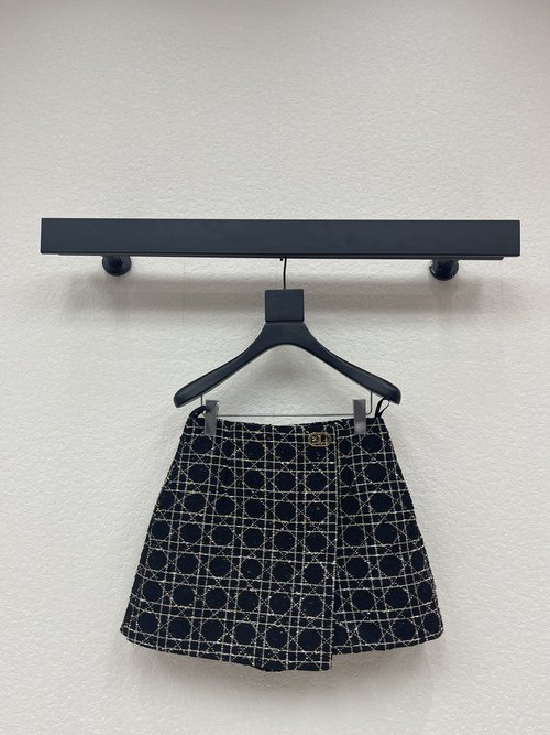 Dior Tweed Shorts Skirt with Classic A-Line Design