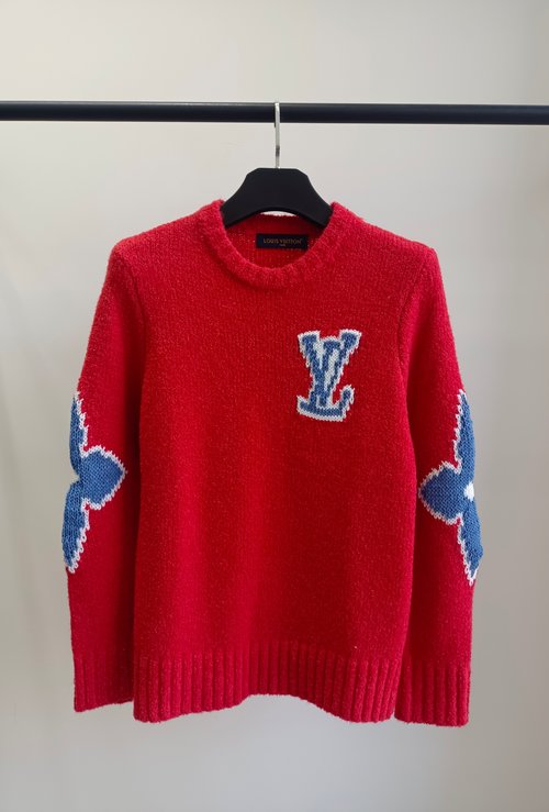 Louis Vuitton New Solid-color Letter Jacquard Round-neck Knit Long Sleeve