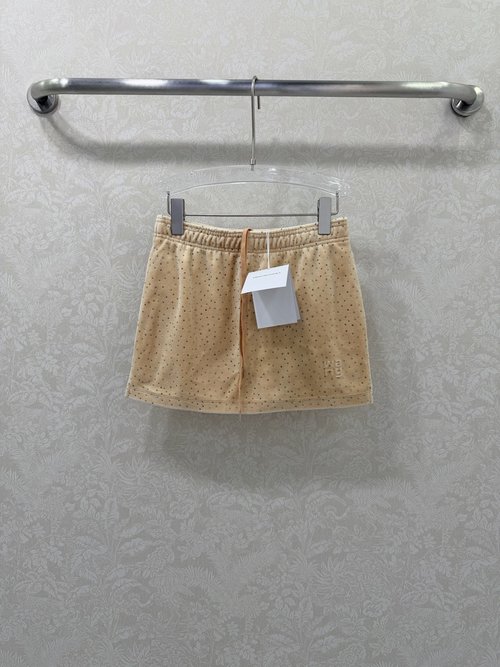 Alexander Wang Velvet Shorts Skirt with Rhinestone Accents, Chic and Versatile