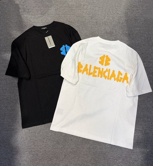 Balenciaga High-Quality T-Shirts from Luxury Brand, Available in Black and White