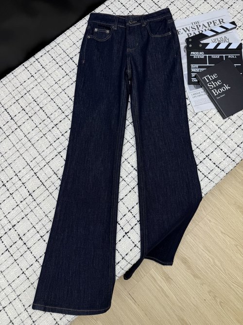 Loewe Elastic Micro-Flare Jeans with Back Pocket Emblem