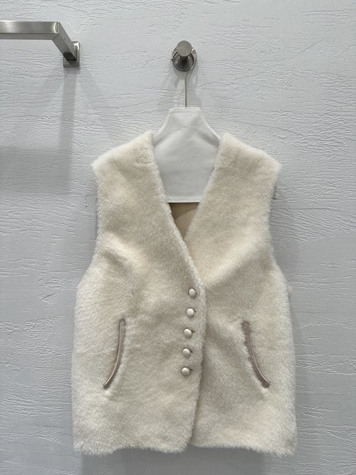 Loewe Exclusive Imported Fur Vest with Classic V-Neck H-Edition, Stylish and Versatile