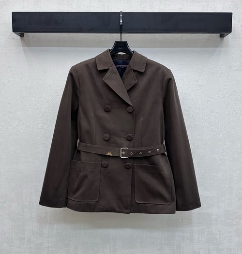 Louis Vuitton Imported Cotton Blazer with Four-Leaf Clover Logo, Elegant Design